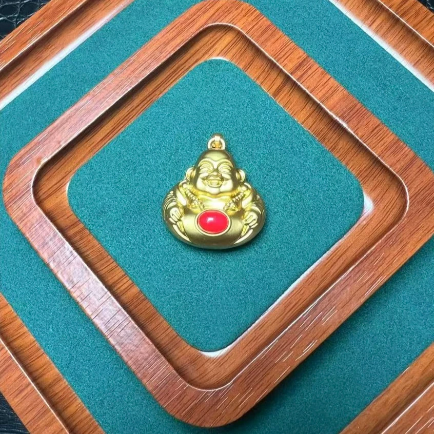 菲菲甄选A1281红翡翠精工大肚佛吊坠