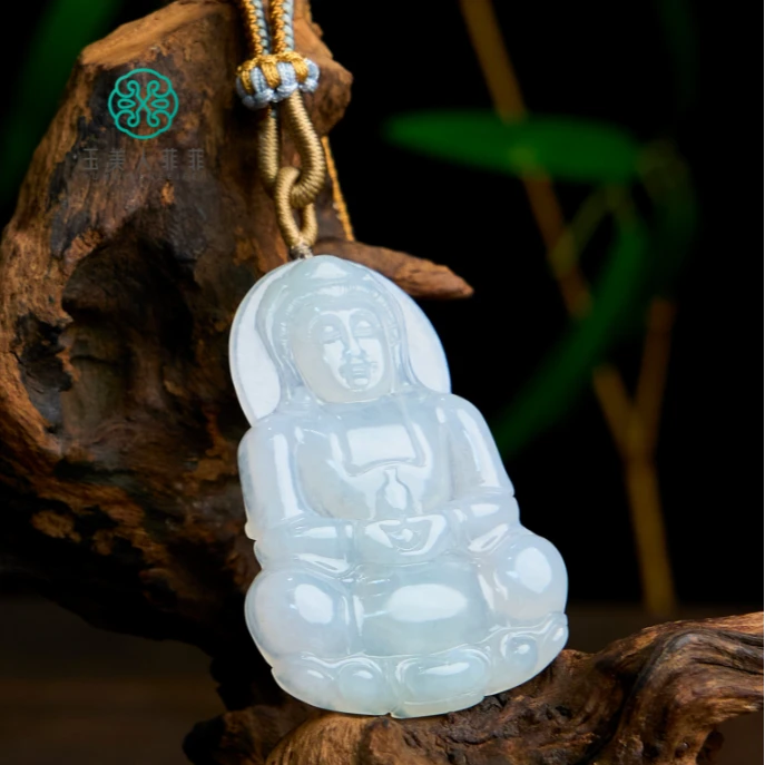 石惑珠宝*翡翠吊坠大观音约34*50mm多样性发一-赠绳