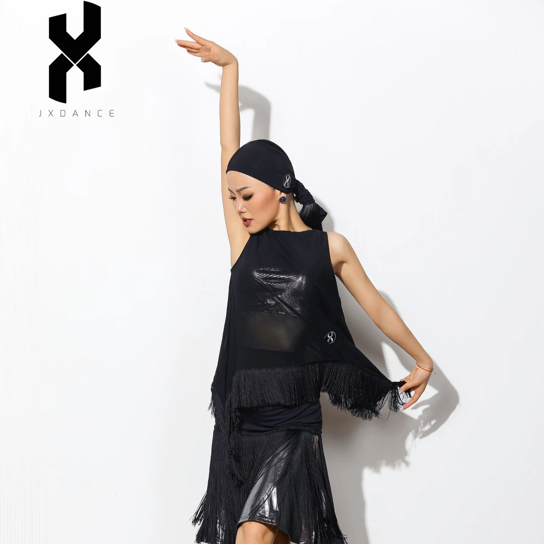 【JX系列】 女拉丁舞服交叉露背上衣半身裙练习套装JX1034+JX2034