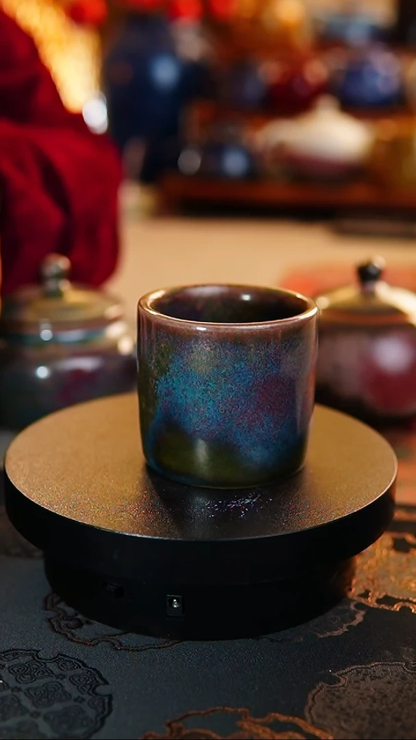 【闪购商品】瓷片343  直口杯   蓝绿     