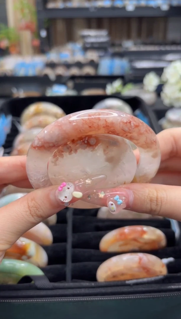 未镶嵌手镯石英质玉69(55圈赠送镯心)