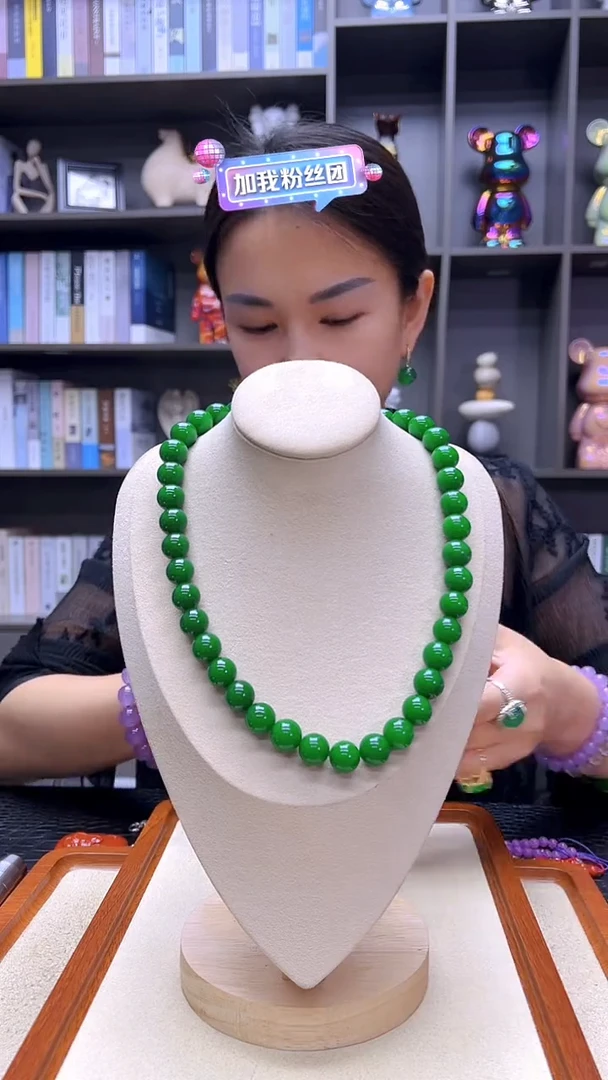 翡翠14K金镶嵌颈饰丹丹diy劲饰12mm项链
