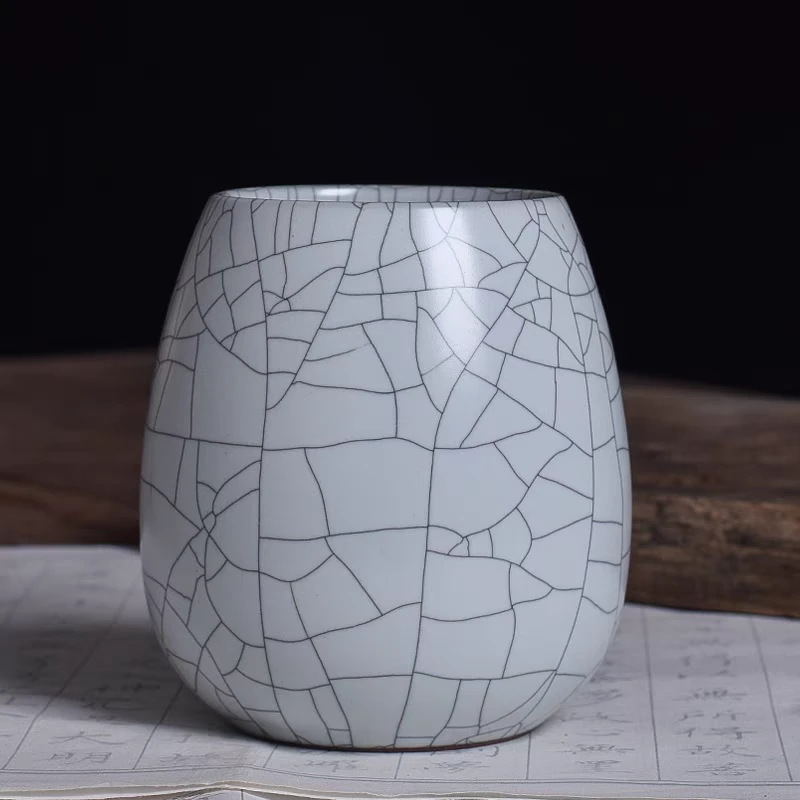 龙泉瓷汝窑铁线大号笔筒