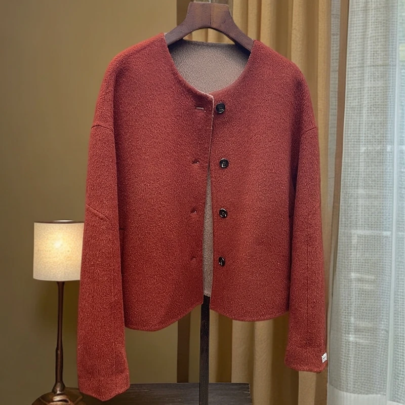 时尚百搭韩版宽松羊毛大衣