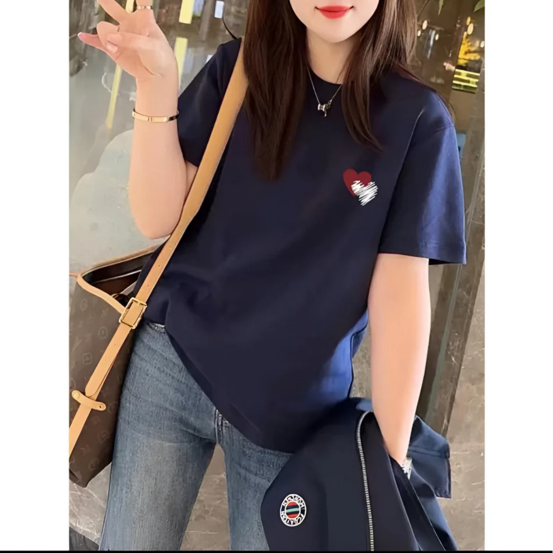 2025夏季新款正肩显瘦宽松休闲大码女装时尚百搭上衣