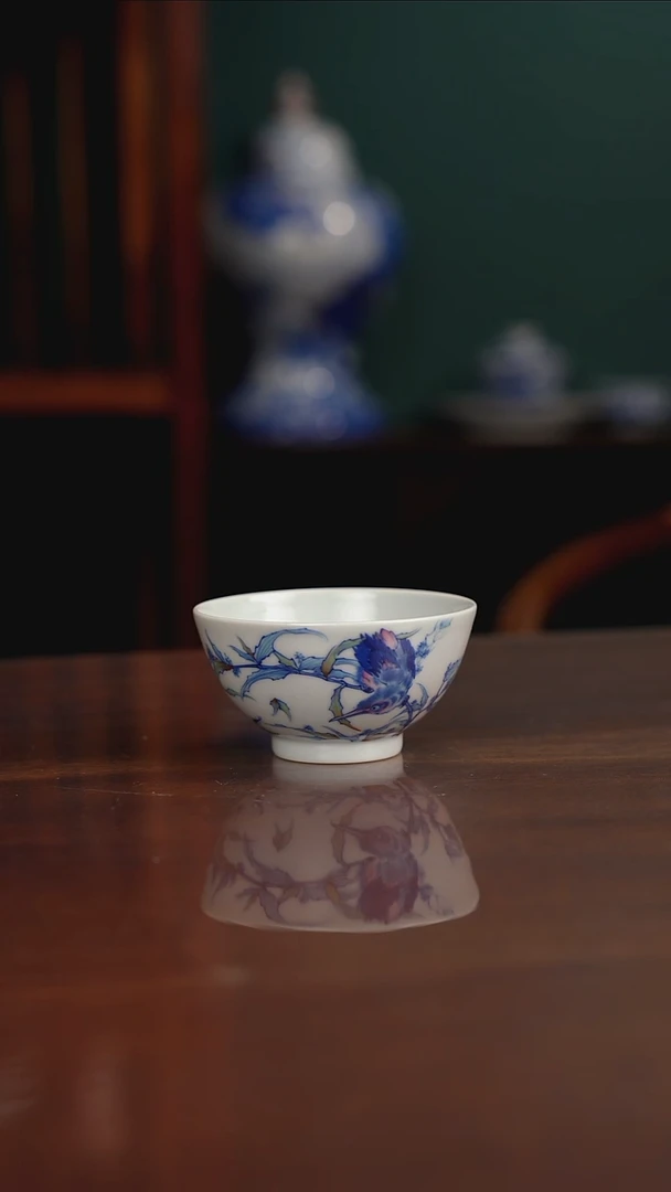 空山明月 新斗彩 单翠