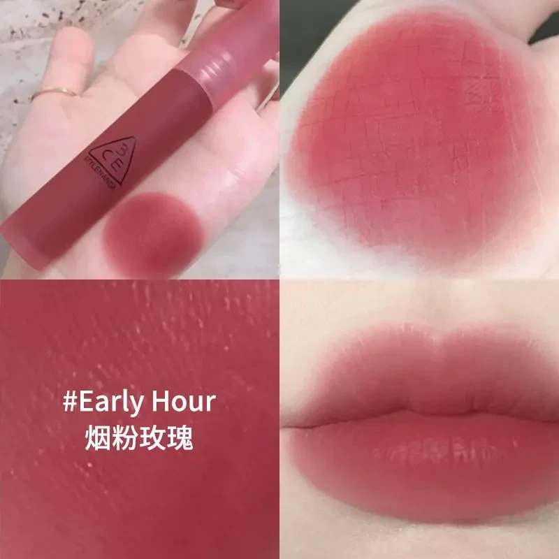 3CE水雾唇露#EARLY HOUR烟粉玫瑰#肉桂色乌龙奶茶显唇釉不沾杯