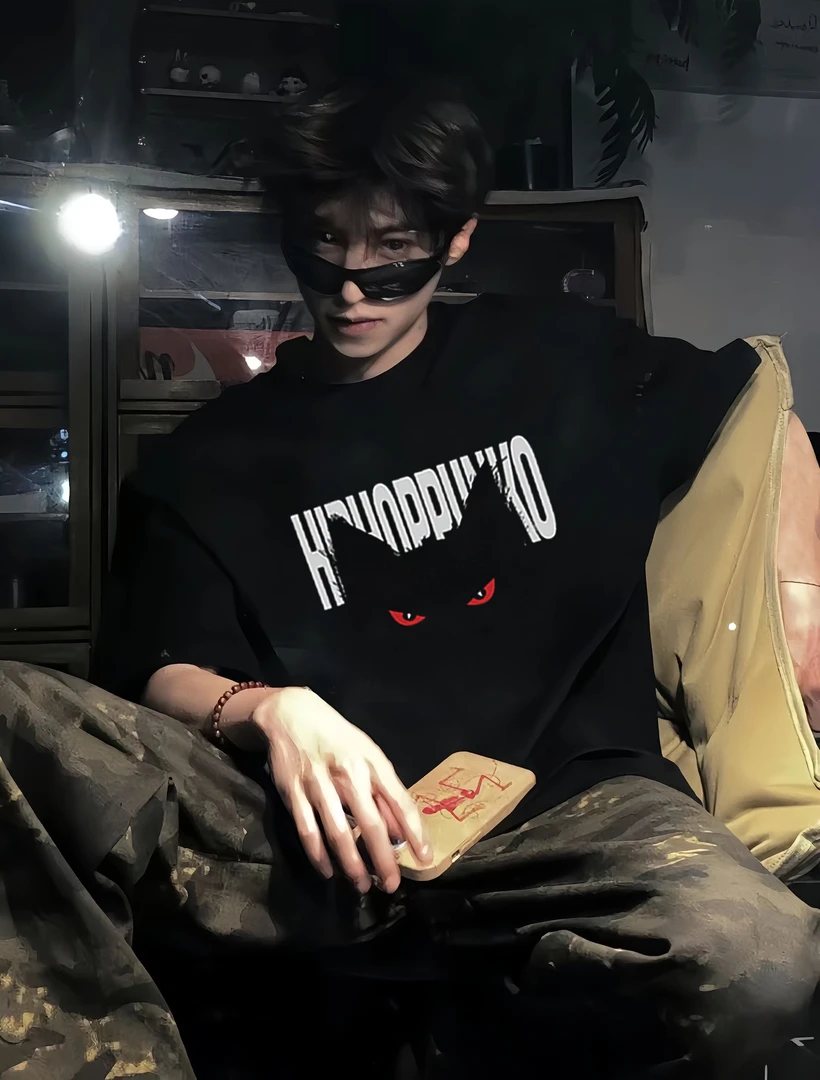 【重磅纯棉】夏季上衣休闲宽松潮流圆领韩版美式半袖国潮男短袖T恤