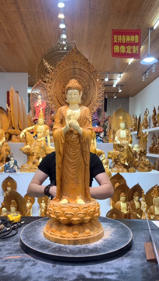 香樟木木雕款大日如来宝像