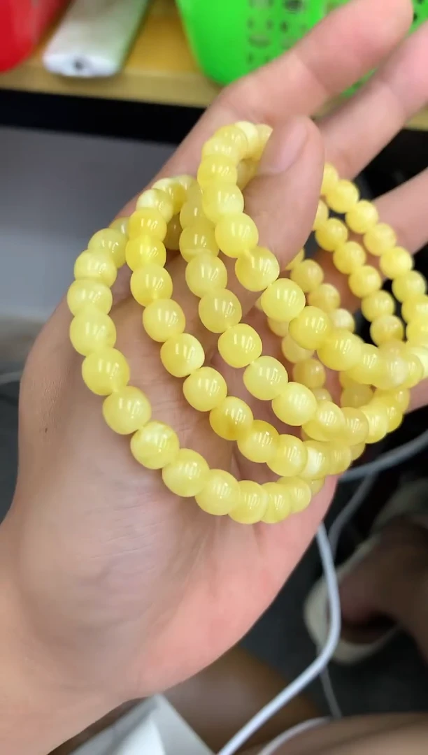 裸石琥珀未镶嵌手串多样性发其一