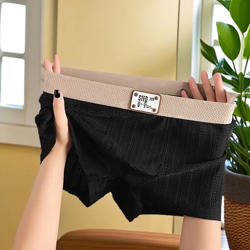 学生透气四角裤平角裤内裤舒适男款青年冰丝网眼短裤男士冰爽薄款