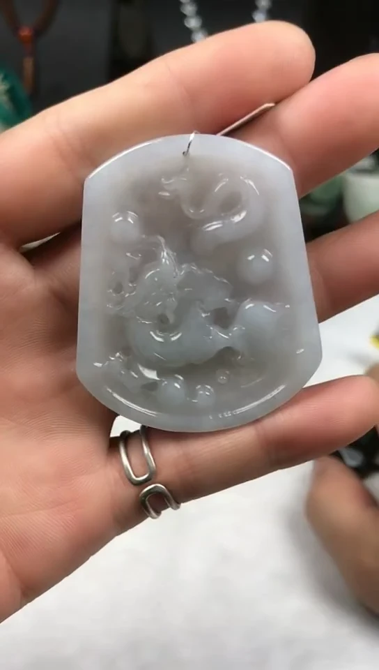 未镶嵌挂件翡翠龙牌