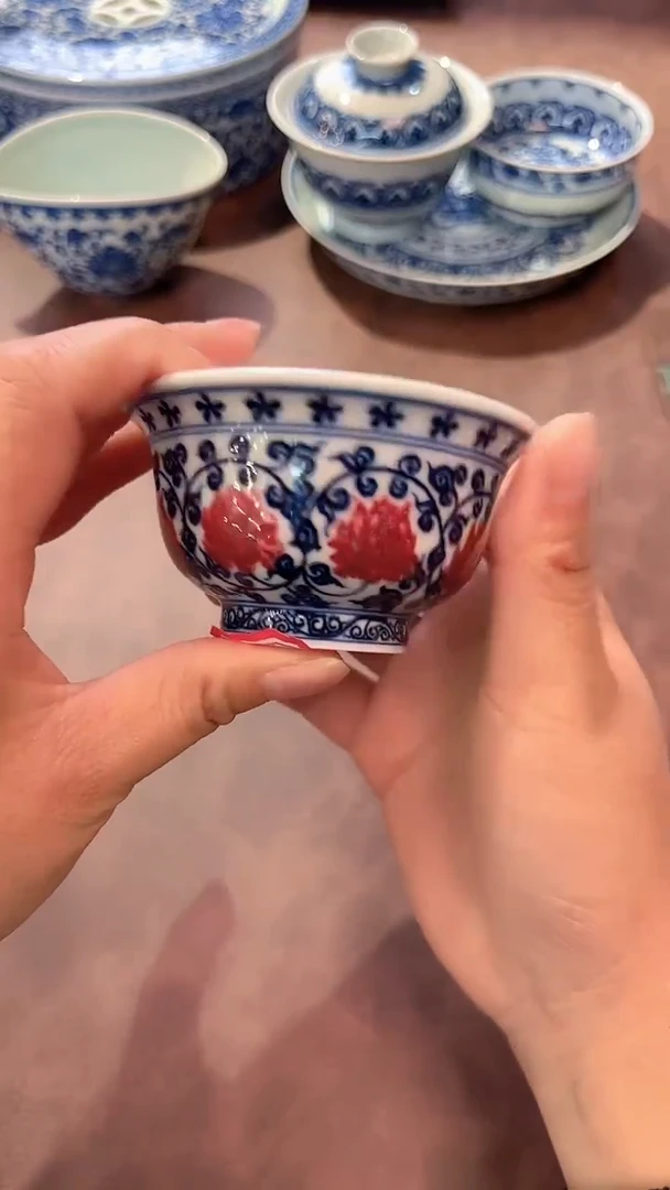 镹曰陶柴窑手工手绘青花小微瑕