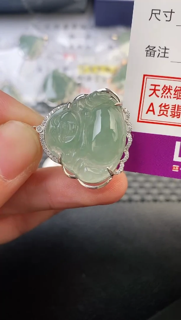 翡翠银S925镶嵌颈饰美***天吊坠