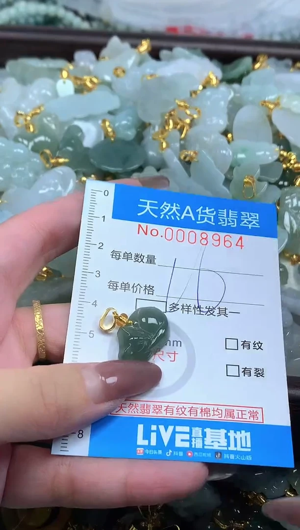 颈饰未镶嵌翡翠净货挂件-8964