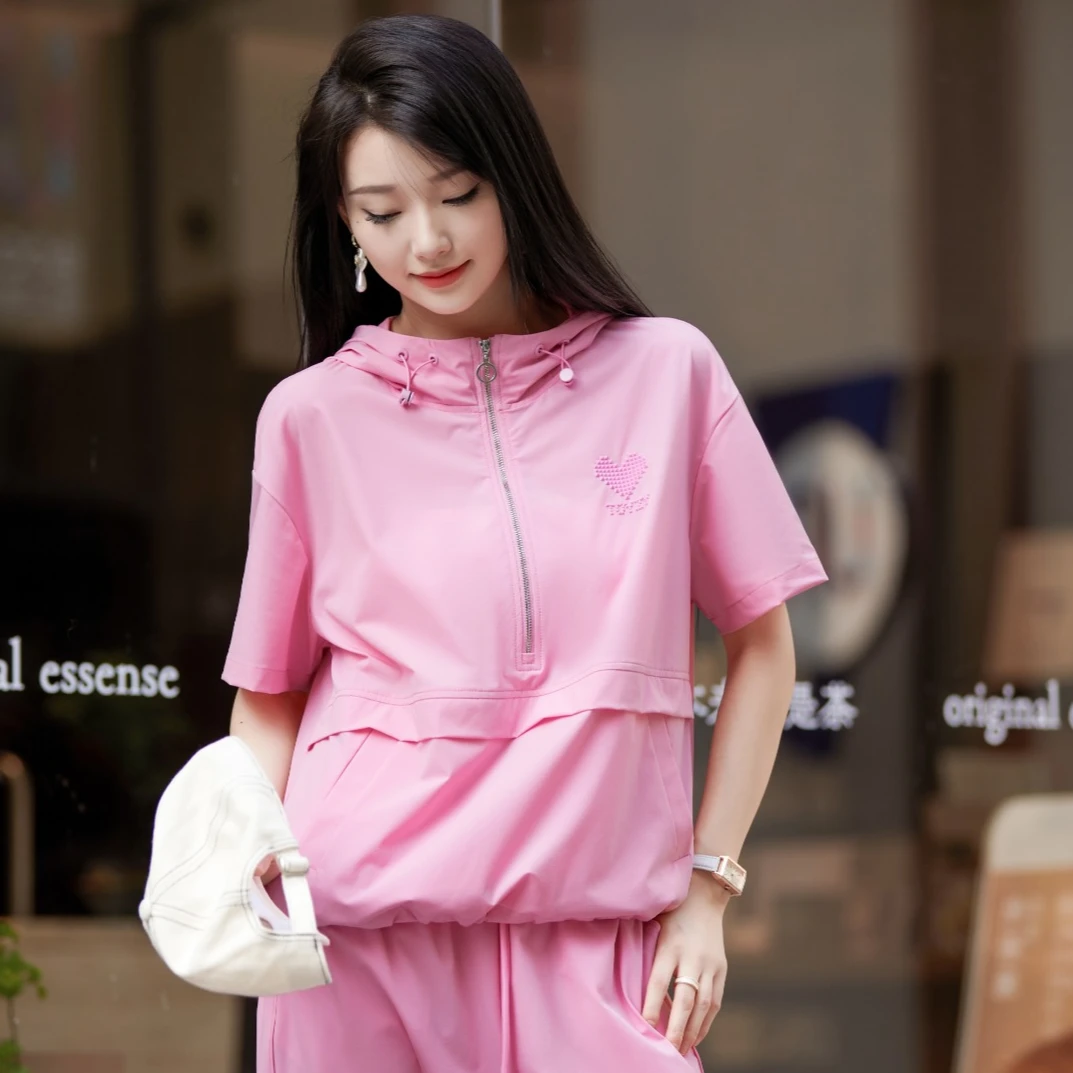 ToyzY夏季时尚运动显瘦短款休闲百搭女士薄款连帽上衣ZC34260510