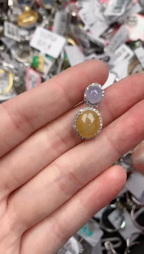 银S925镶嵌戒指翡翠444              4