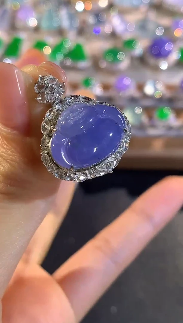 吊坠(不含链)18K金镶嵌翡翠a236