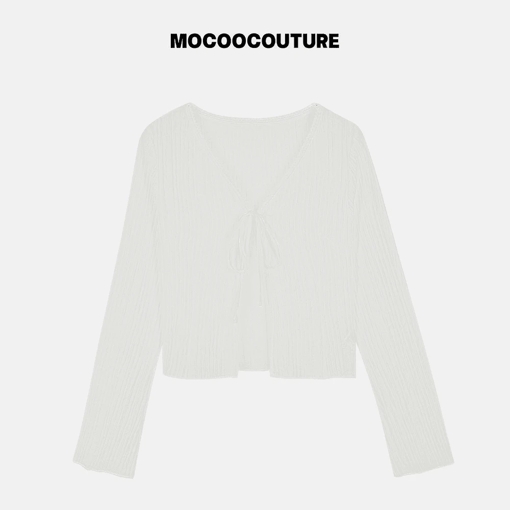 LA 清透感 夏季 轻薄防晒 黑色系带开衫   26242