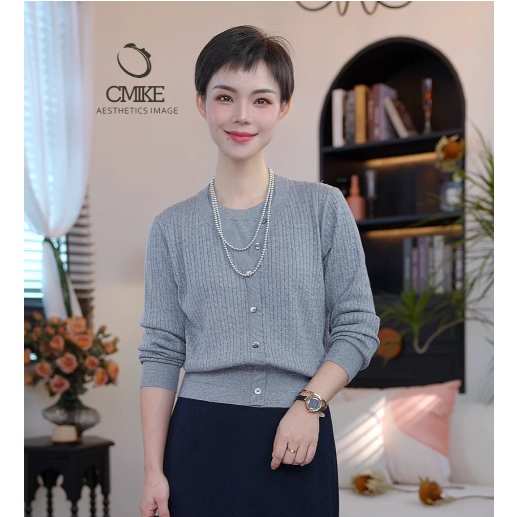 【蜜客严选】春秋气质百搭休闲百女士针织毛衣2501M000027