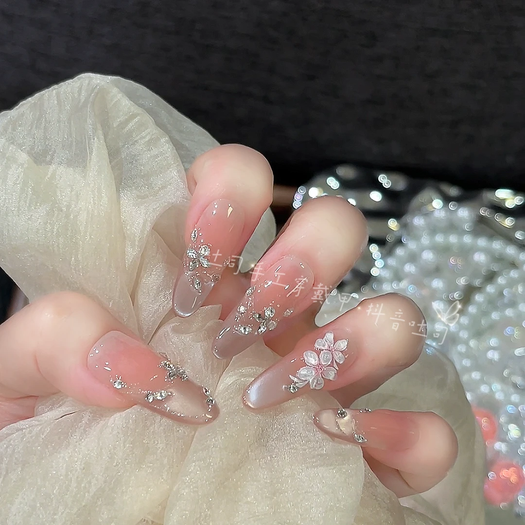 梨花香*纯手工美甲猫眼款穿戴甲十片装