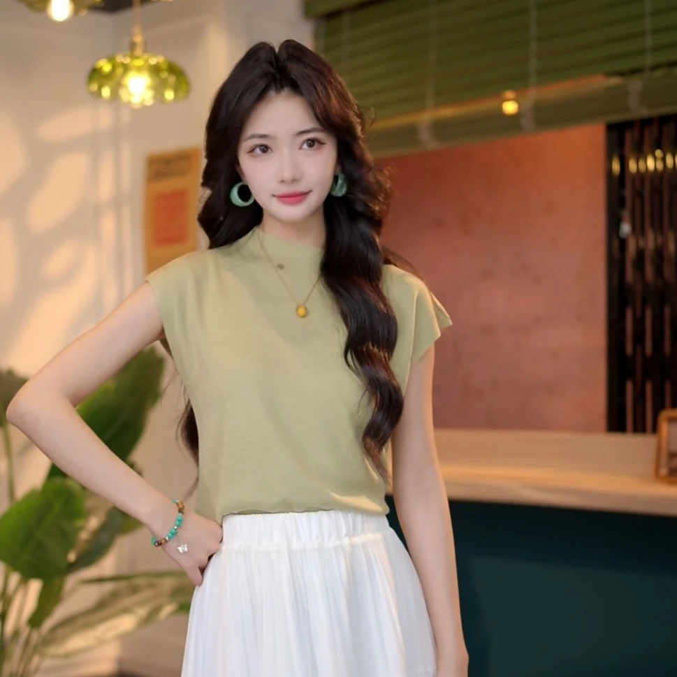 丁佳欣【秘密】港风复古短袖百搭打底衫DS1114185