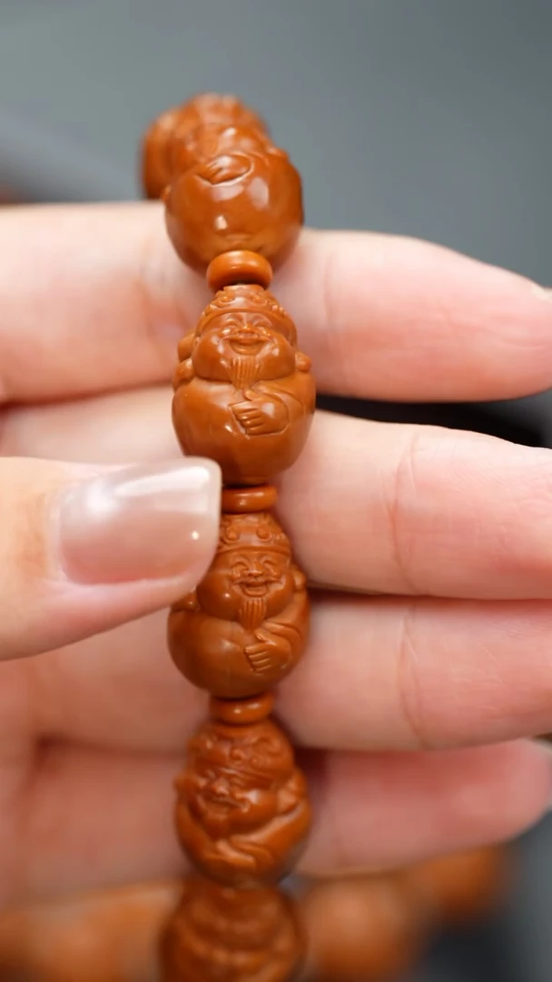 橄榄核手串/手链皮**刘小财神