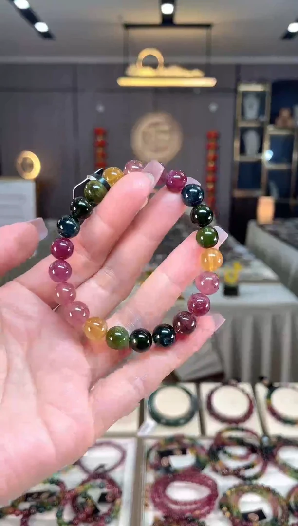 未镶嵌收藏级老矿色标碧玺单圈手串8mm+碧玺hon多样性发一条