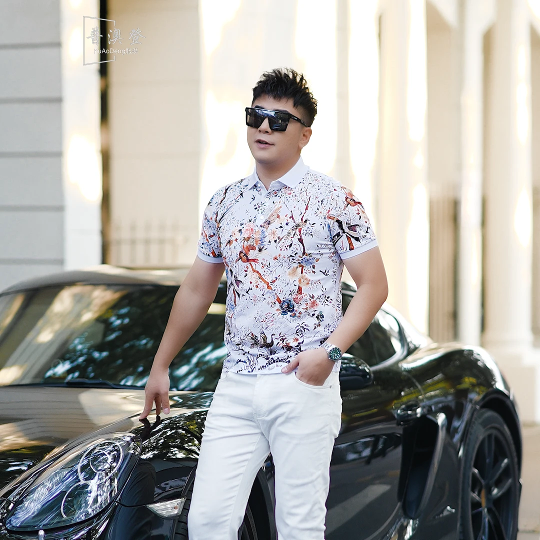 2025夏季新款薄款短袖潮流时尚休闲百搭修身上衣网红男士polo衫