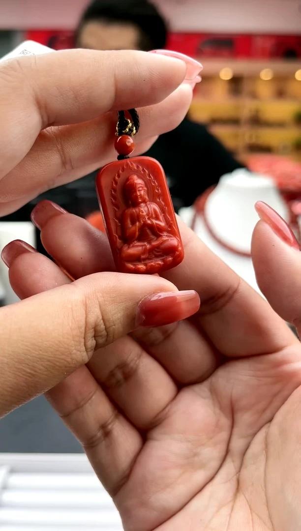 【闪购商品】南红玛瑙卡32南红瓦西阿弥陀佛牌未镶嵌一件10