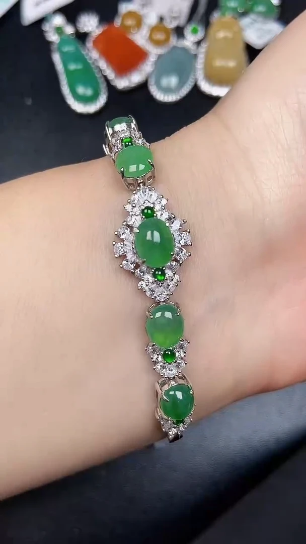 银S925镶嵌戒指翡翠3910