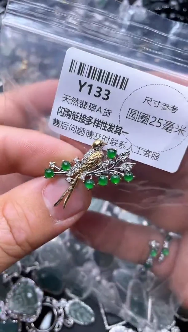 【闪购商品】翡翠颈饰未镶嵌Y133胸针