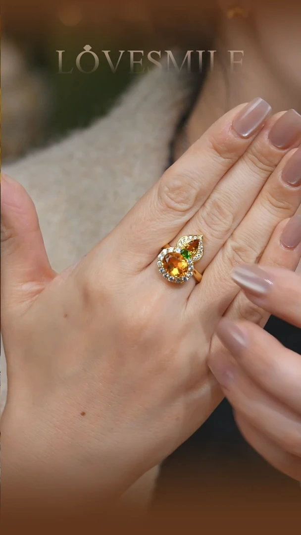 银S925镶嵌戒指黄晶108