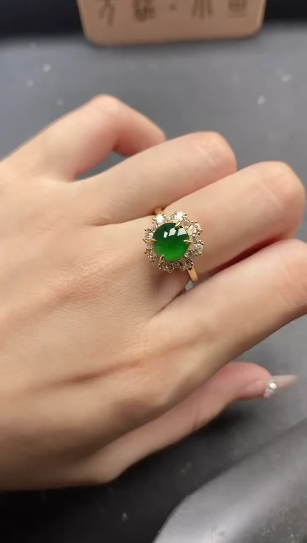 银S925镶嵌戒指翡翠51511