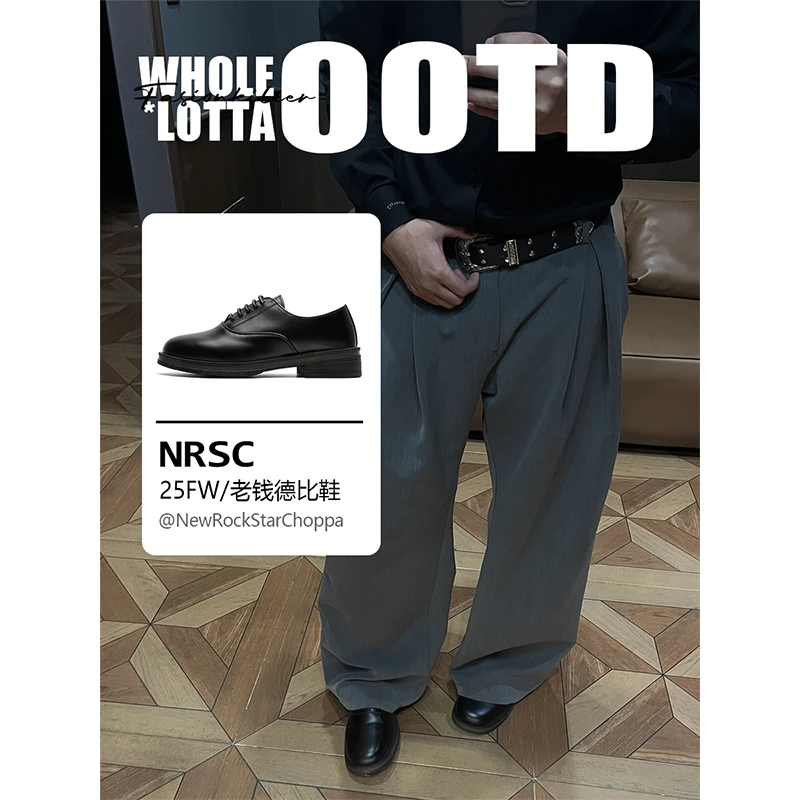 NewRockStarChoppaCleanfit增高厚底德比鞋 商务正装休闲方头皮鞋