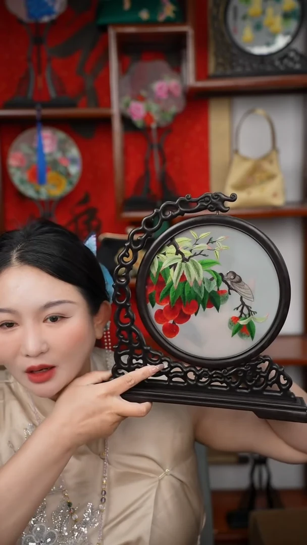 刺绣摆件绣花双面