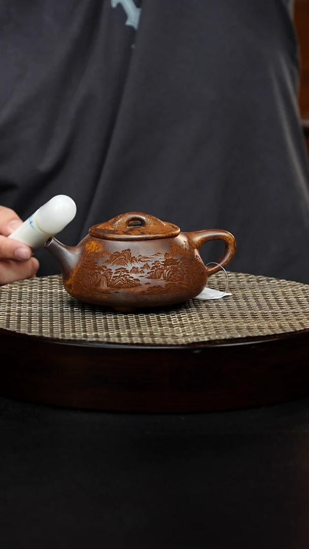 茶壶紫砂宜兴手工原矿紫砂 景州石瓢 龙骨金砂