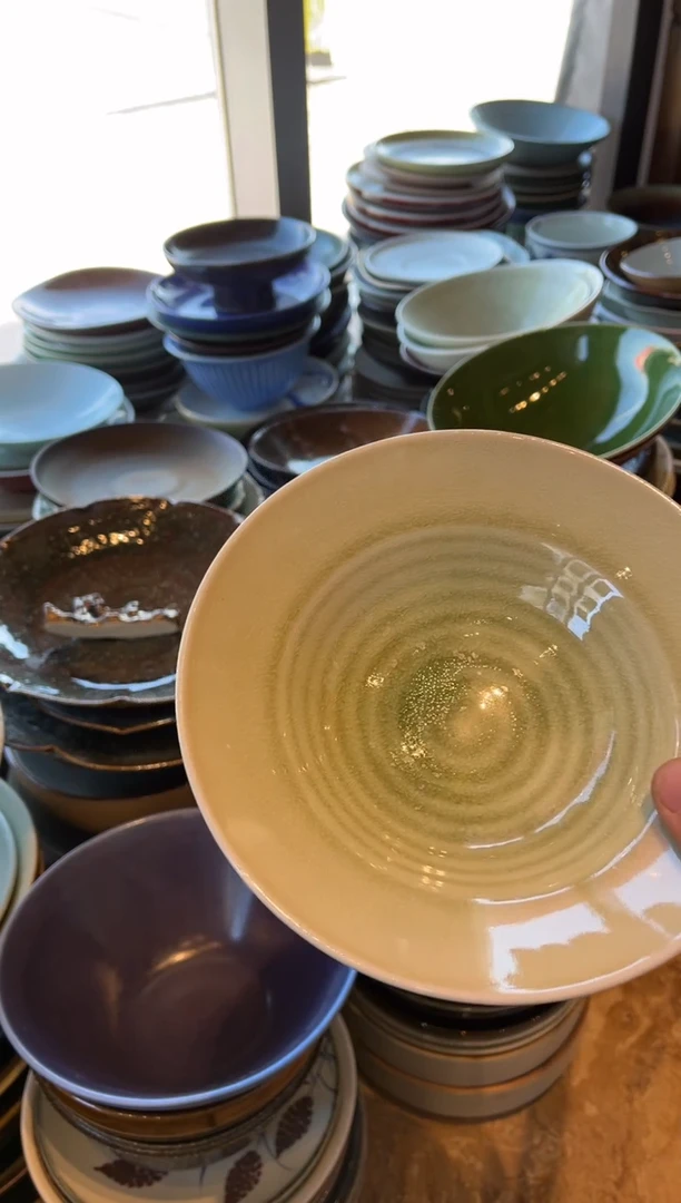 【闪购商品】瓷片992  绿心结晶小盘1个