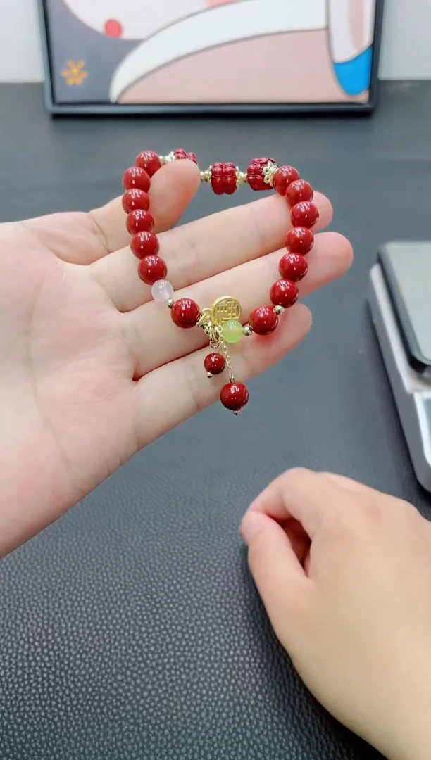天然辰砂女士手串A26