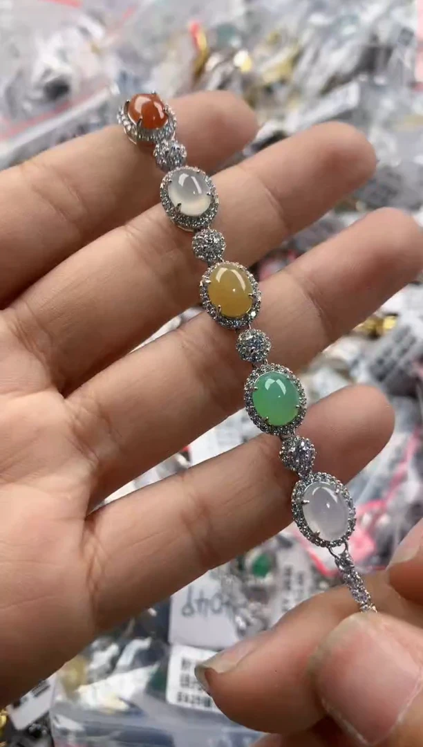 银S925镶嵌戒指翡翠555----3