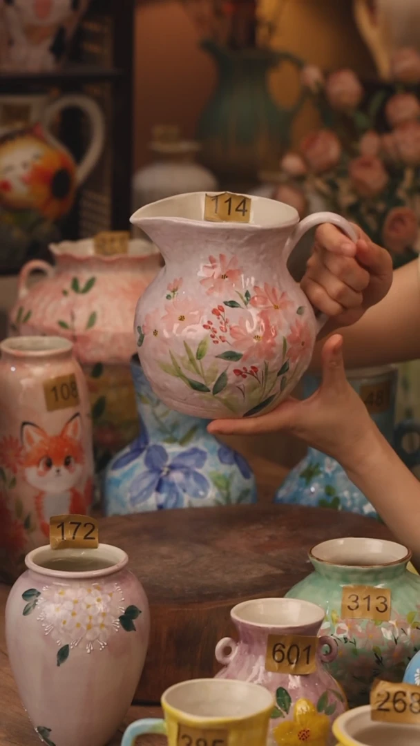 陶瓷114景德镇设计师手作花器摆件侘寂风