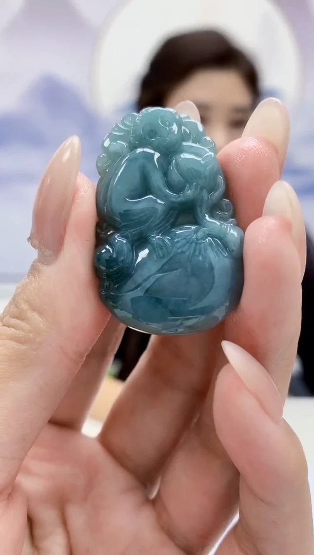 翡翠未镶嵌颈饰4829MM-jj挂件3