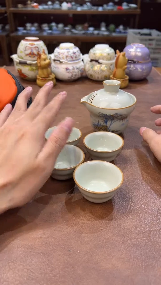 真的很便宜会开片的旅行茶具