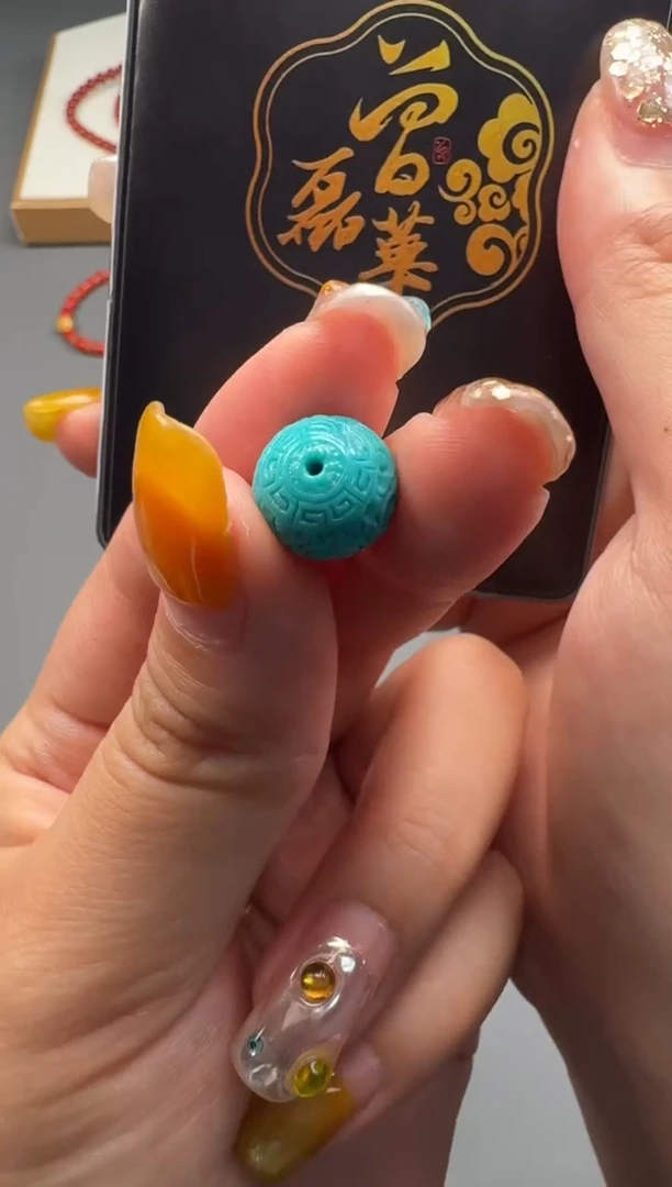 绿松石18K金镶嵌手串手串天*.配饰配饰