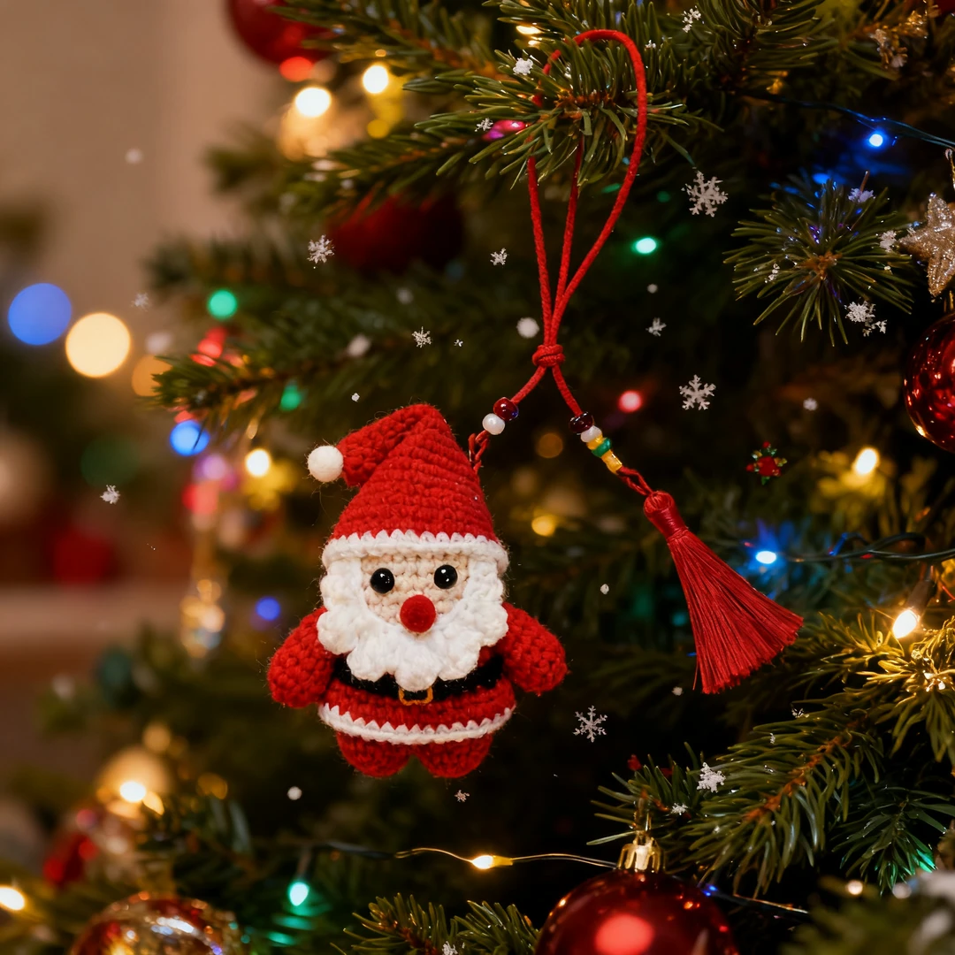 钩织挂件成品钥匙扣手工定制圣诞老人创意居家摆件装饰生日礼物