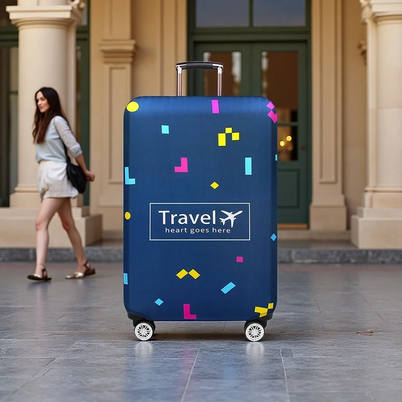 欧罗巴蓝 弹力行李箱套 行李箱保护套 防磨防摔旅行箱防尘罩 简约