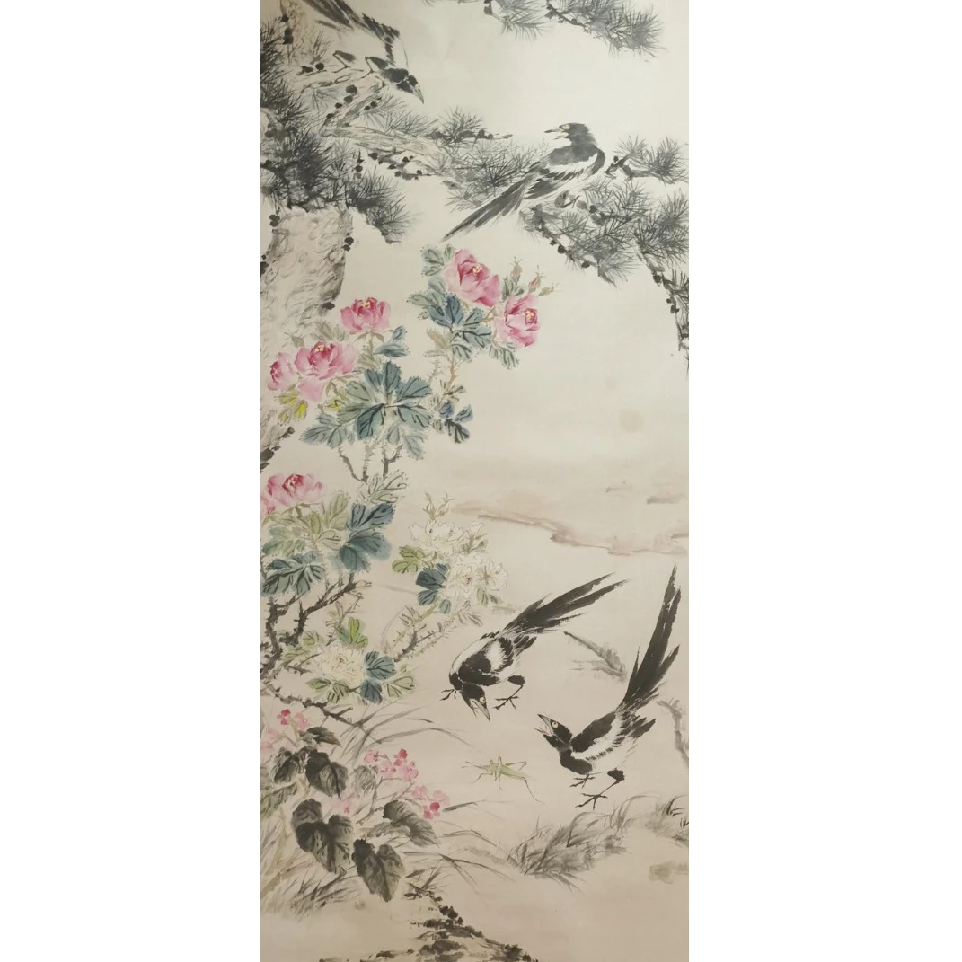 【辽拍】V250709-2-626《花鸟》（8.6平尺) 纸本镜片 yy1224t