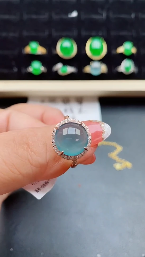 【闪购商品】翡翠戒指银S925镶嵌508050