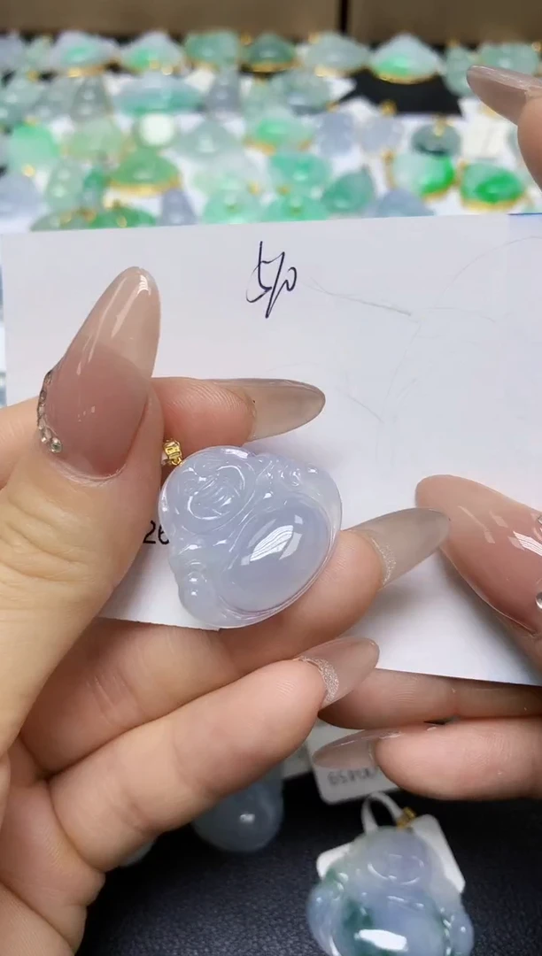 翡翠18K金镶嵌颈饰 天然翡翠A货