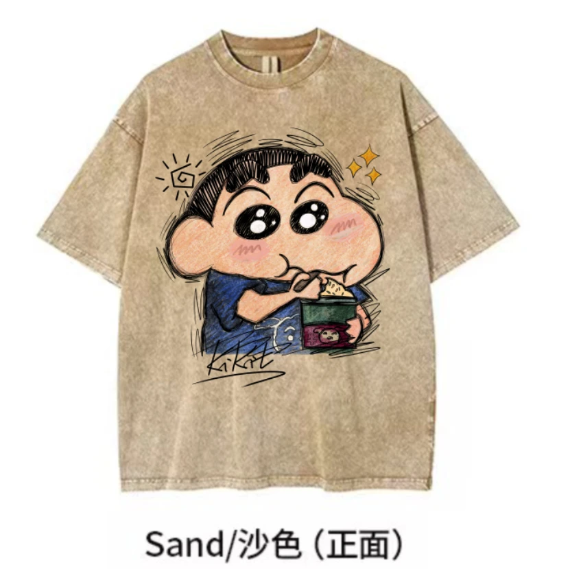 【冰淇淋小新】KiKiTee oversize洗水做旧风宽松260g纯棉手绘T恤